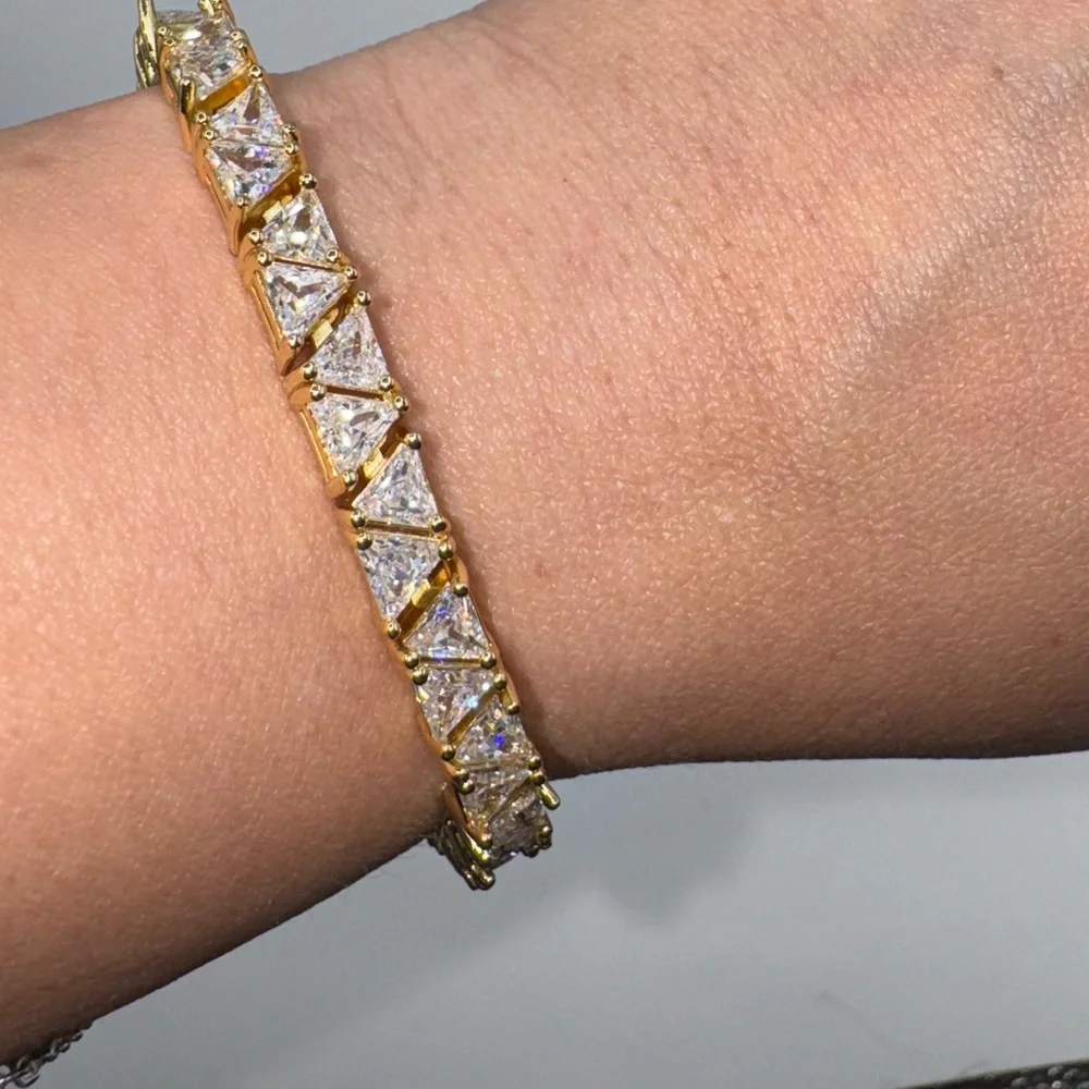 18k 13ct Trillion Tennis Bracelet - Picture 6 of 16